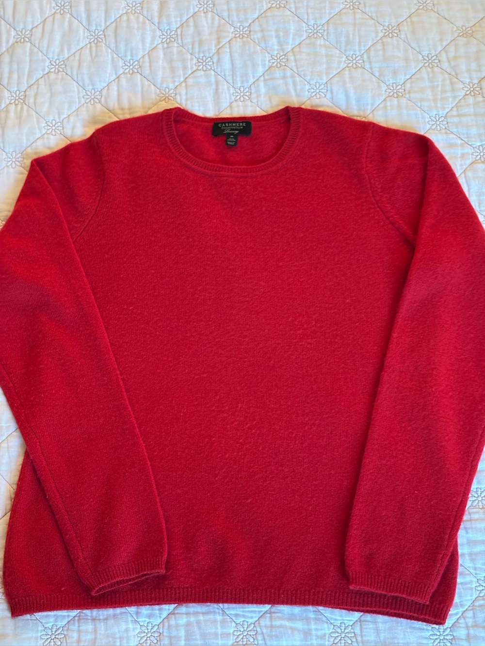 Charter Club Red 100% Cashmere Crewneck Sweater Christmas